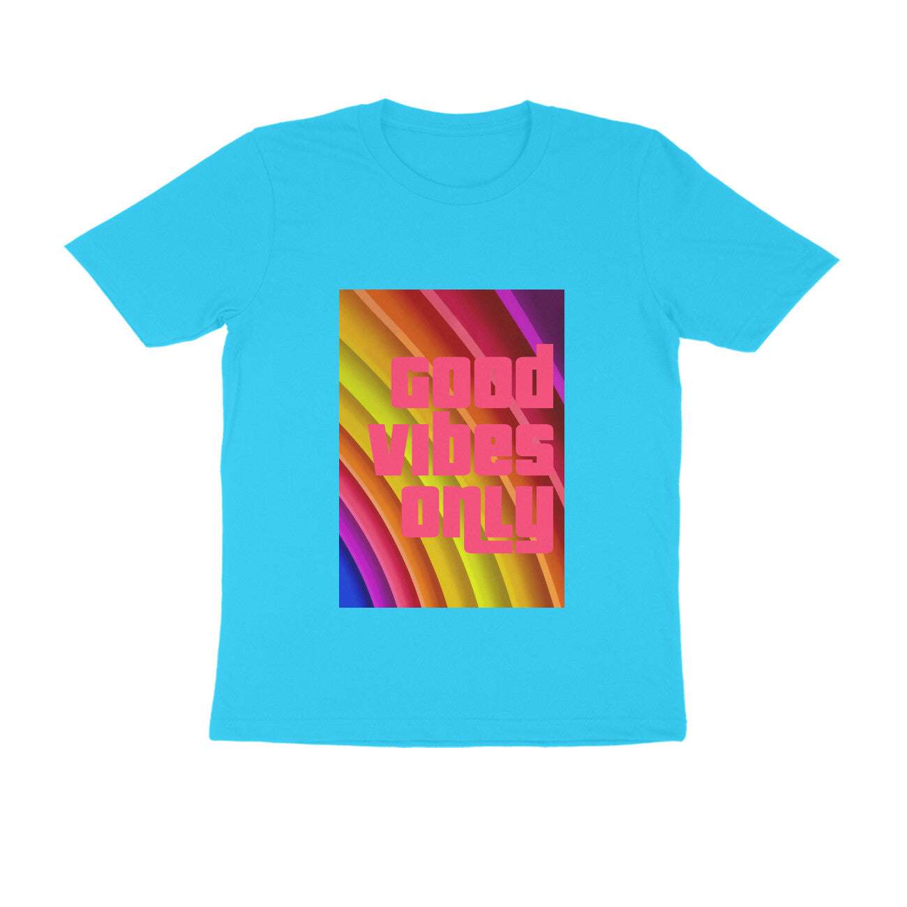 Half Sleeve Round Neck T-Shirt - Good vibes only puraidoprints