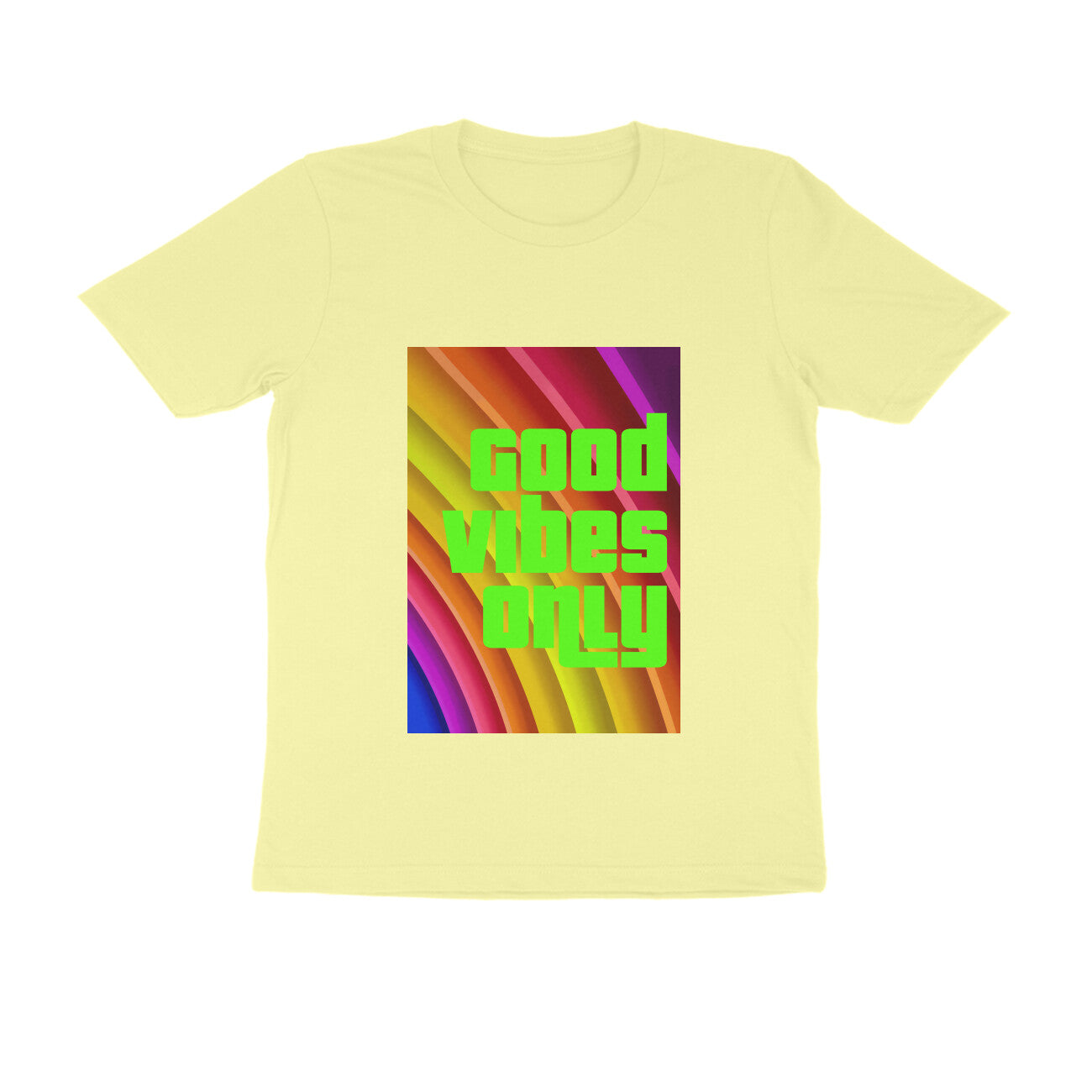 Half Sleeve Round Neck T-Shirt - Good vibes only puraidoprints