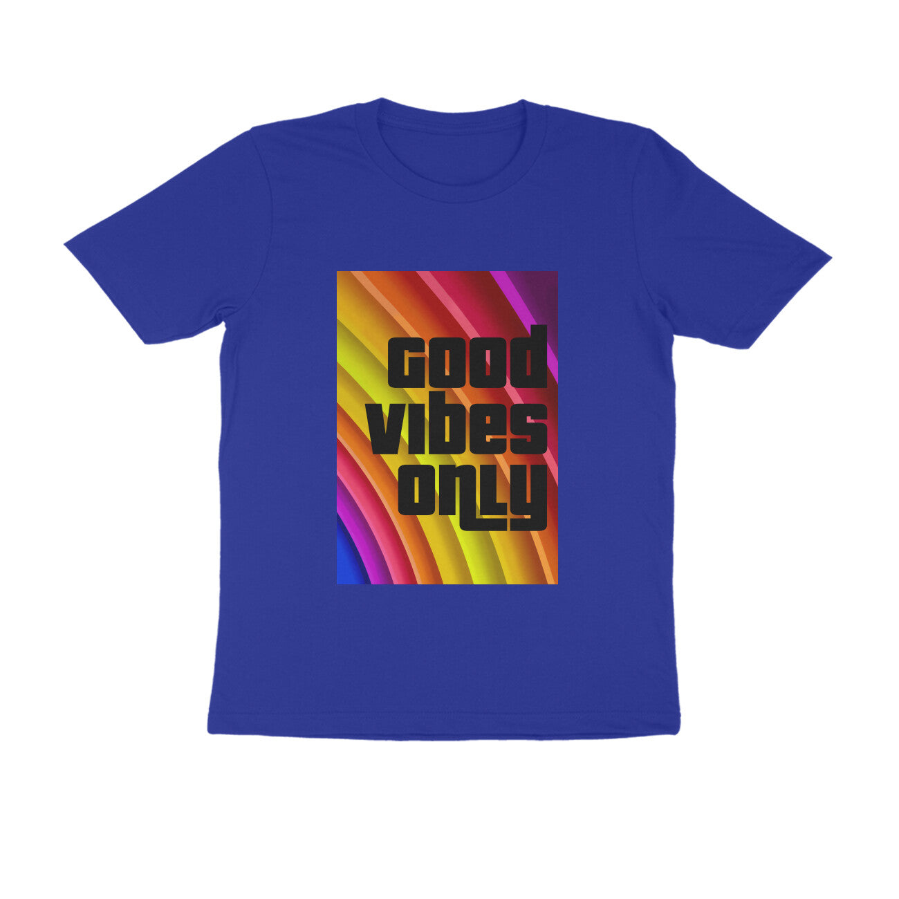 Half Sleeve Round Neck T-Shirt - Good vibes only puraidoprints