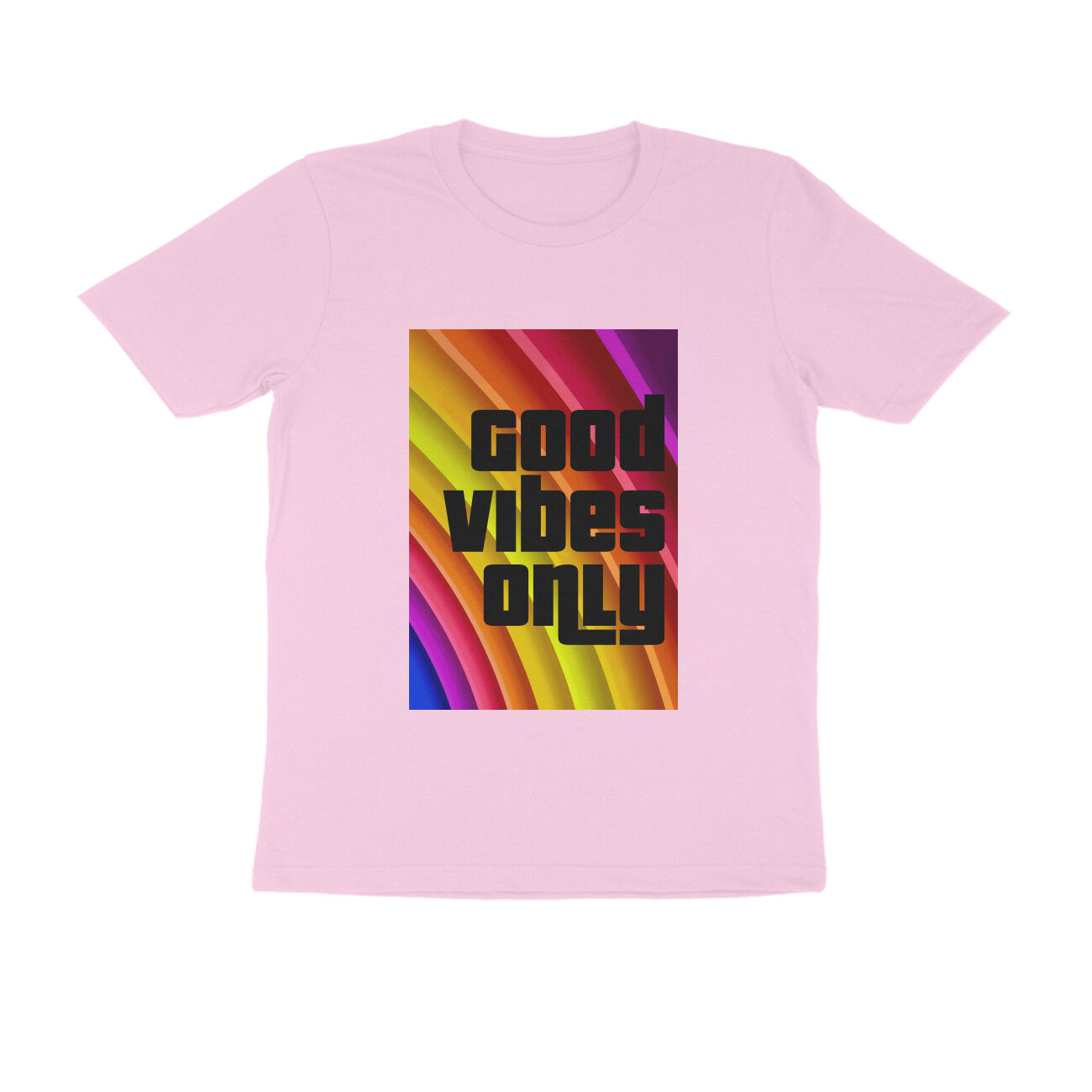 Half Sleeve Round Neck T-Shirt - Good vibes only puraidoprints