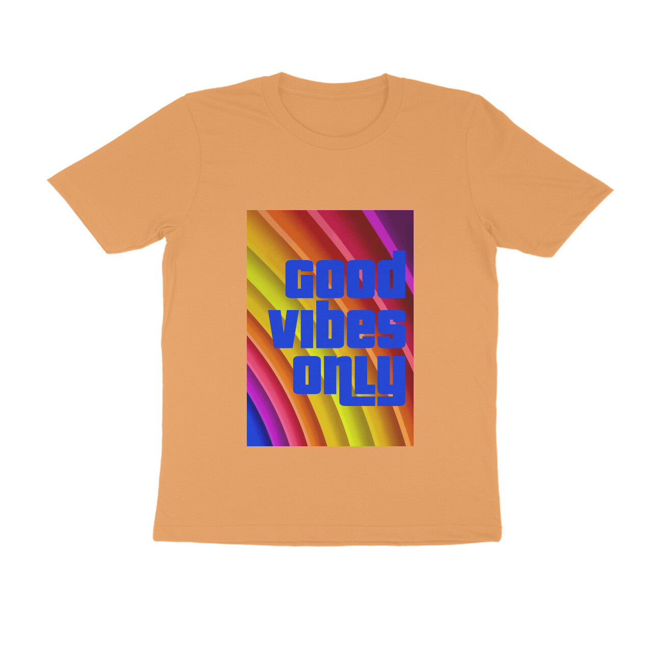 Half Sleeve Round Neck T-Shirt - Good vibes only puraidoprints