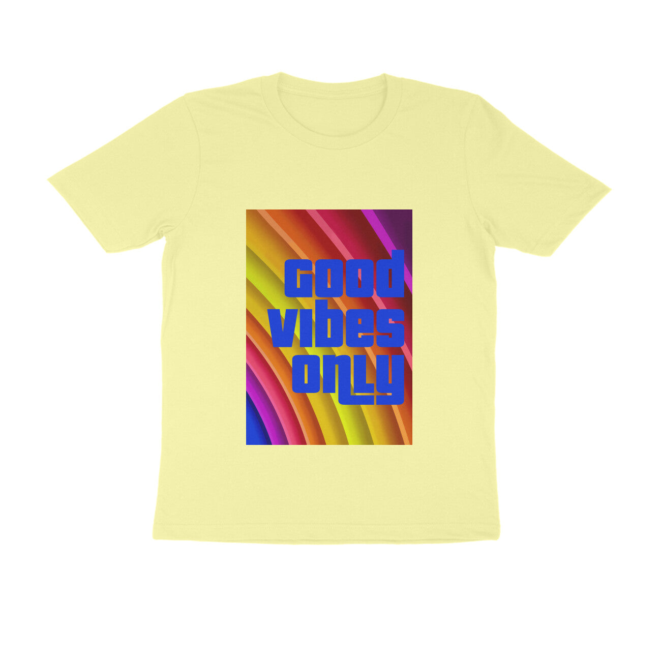 Half Sleeve Round Neck T-Shirt - Good vibes only puraidoprints