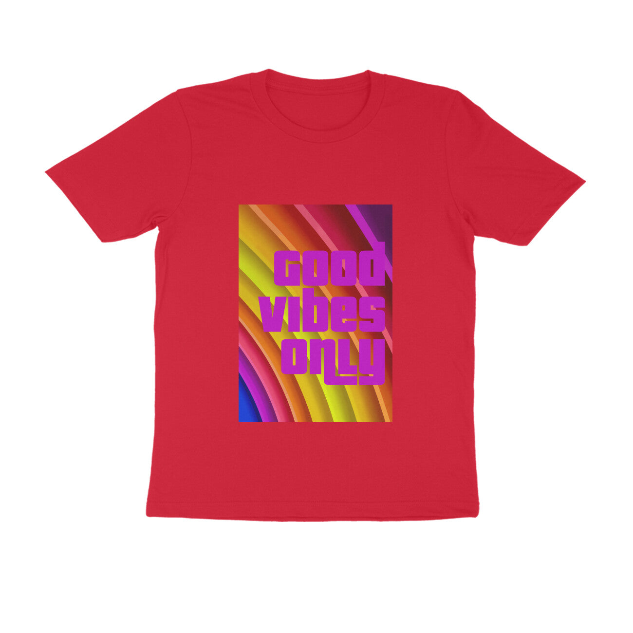 Half Sleeve Round Neck T-Shirt - Good vibes only puraidoprints