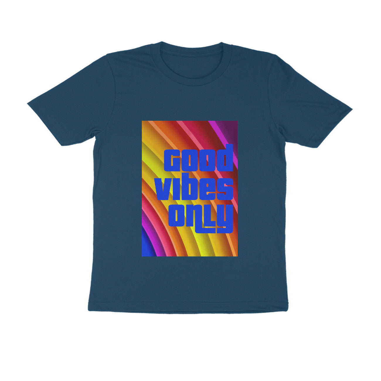 Half Sleeve Round Neck T-Shirt - Good vibes only puraidoprints