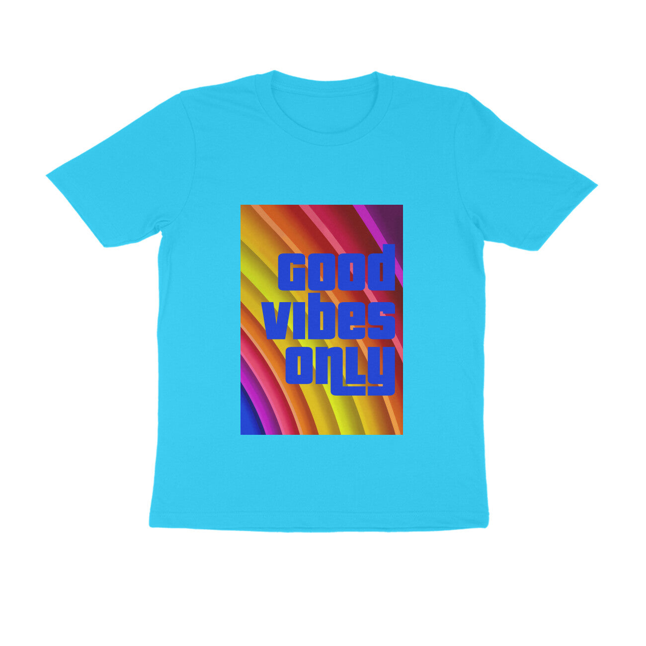 Half Sleeve Round Neck T-Shirt - Good vibes only puraidoprints