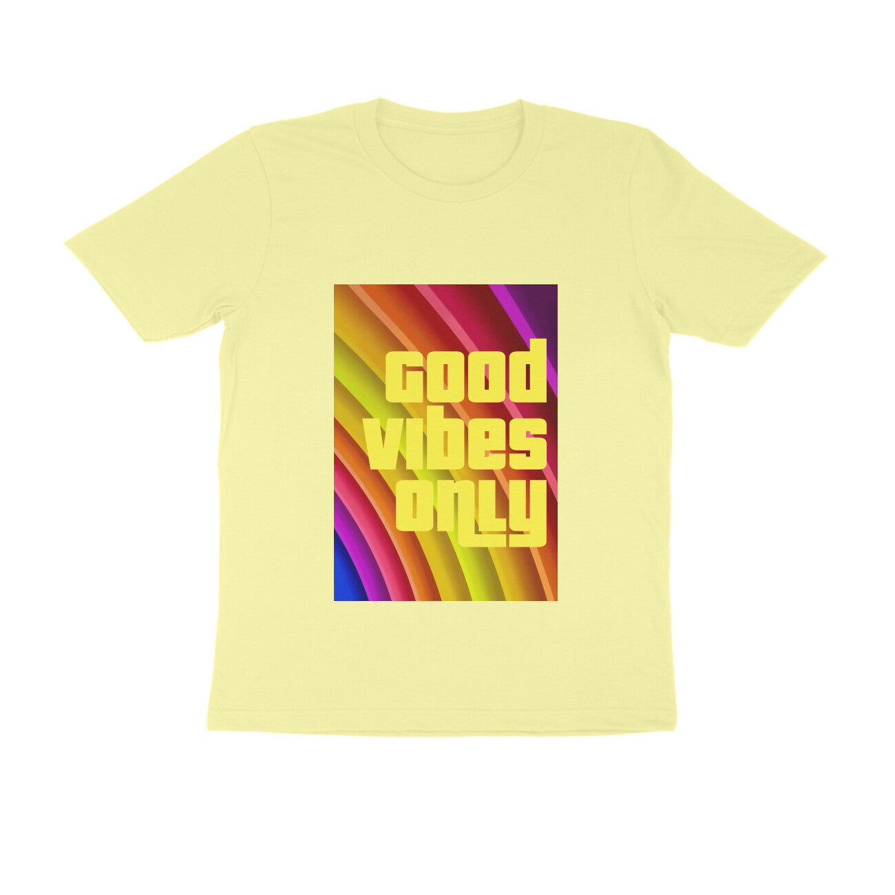 Half Sleeve Round Neck T-Shirt - Good vibes only puraidoprints
