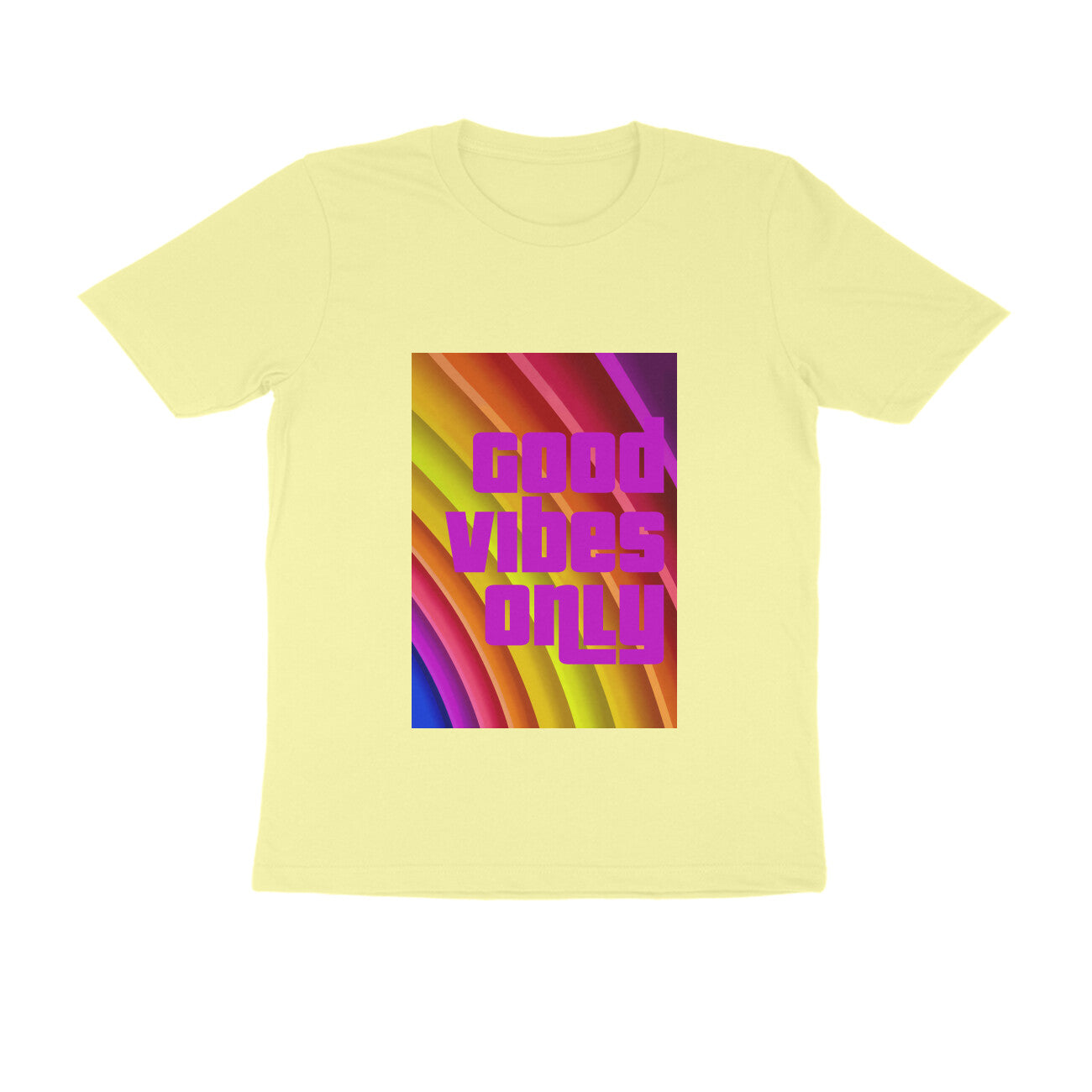 Half Sleeve Round Neck T-Shirt - Good vibes only puraidoprints