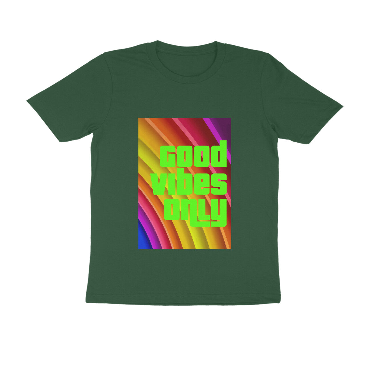 Half Sleeve Round Neck T-Shirt - Good vibes only puraidoprints