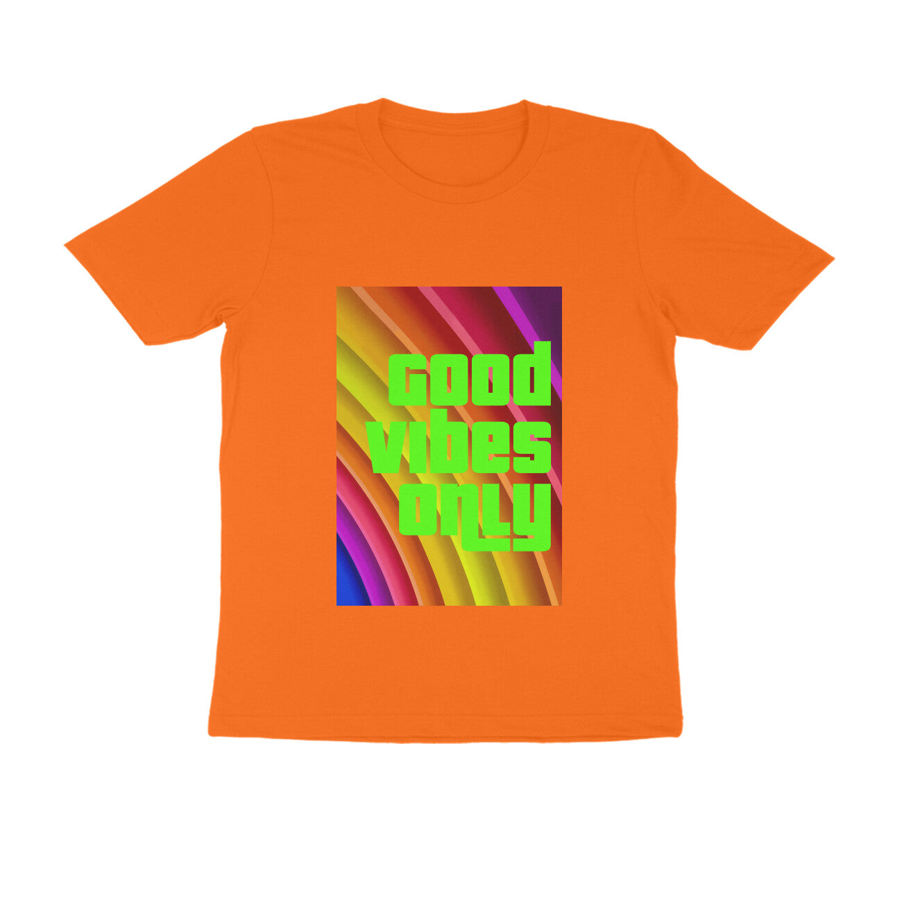 Half Sleeve Round Neck T-Shirt - Good vibes only puraidoprints