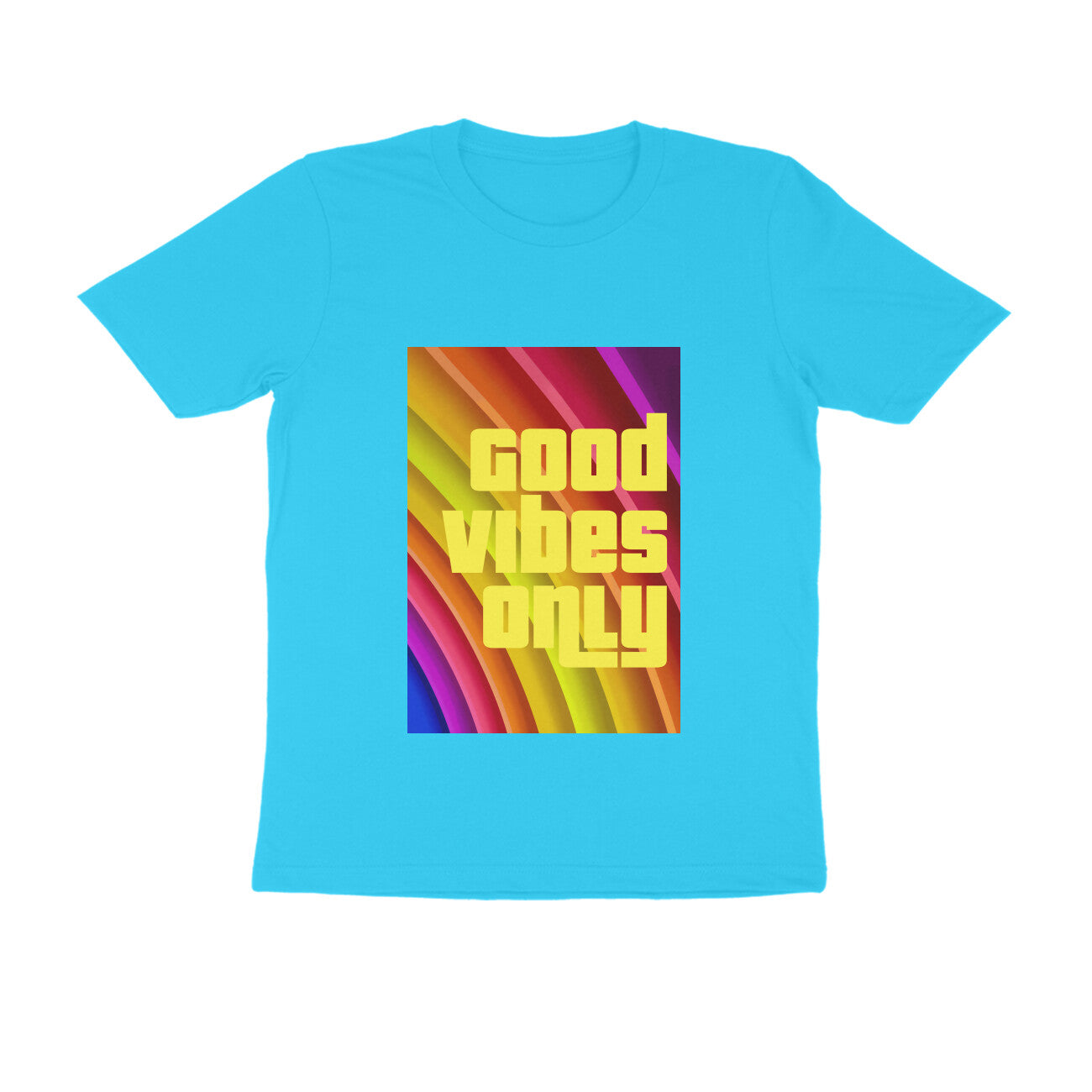 Half Sleeve Round Neck T-Shirt - Good vibes only puraidoprints