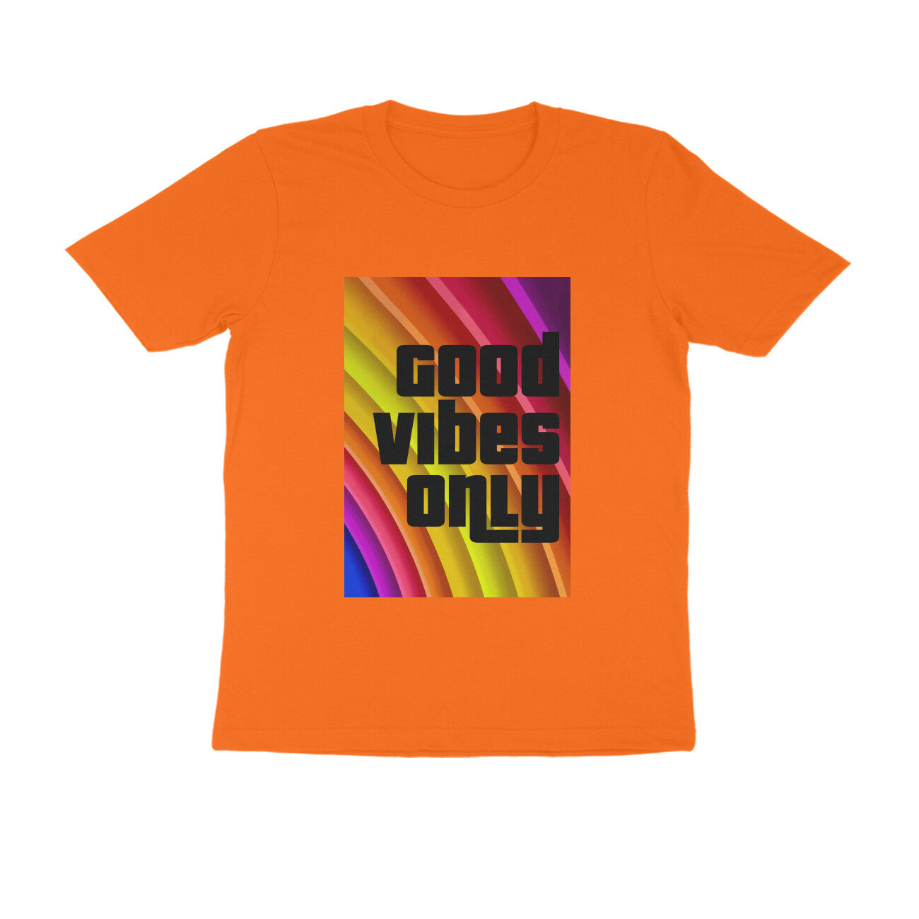 Half Sleeve Round Neck T-Shirt - Good vibes only puraidoprints