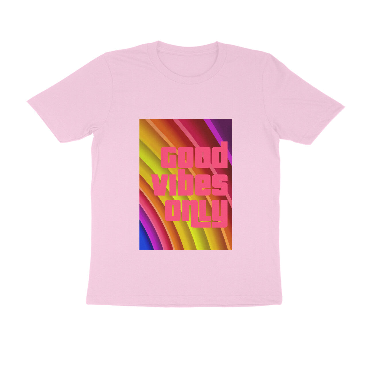 Half Sleeve Round Neck T-Shirt - Good vibes only puraidoprints