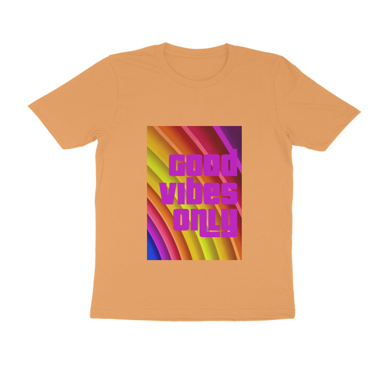 Half Sleeve Round Neck T-Shirt - Good vibes only puraidoprints