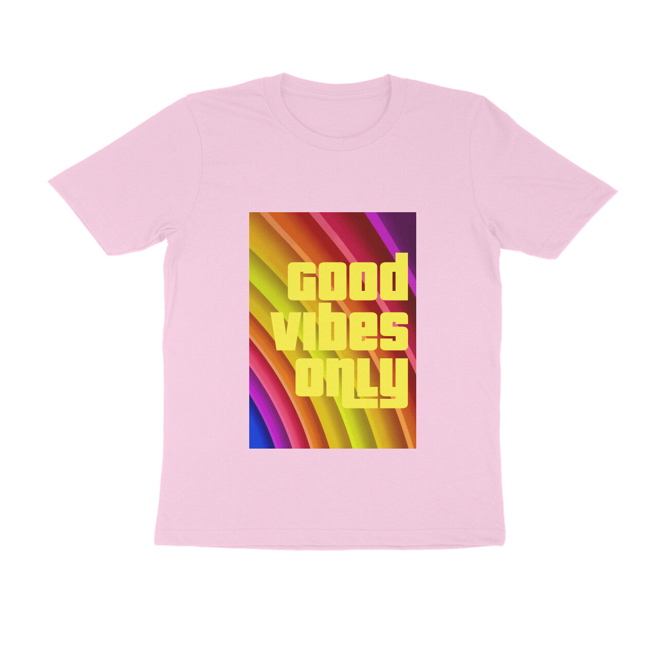 Half Sleeve Round Neck T-Shirt - Good vibes only puraidoprints