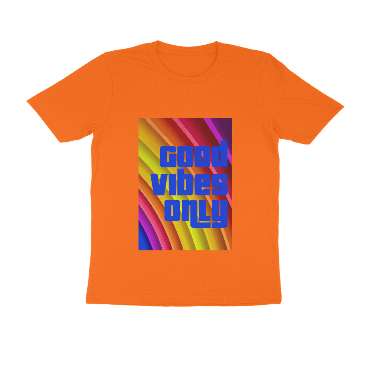 Half Sleeve Round Neck T-Shirt - Good vibes only puraidoprints