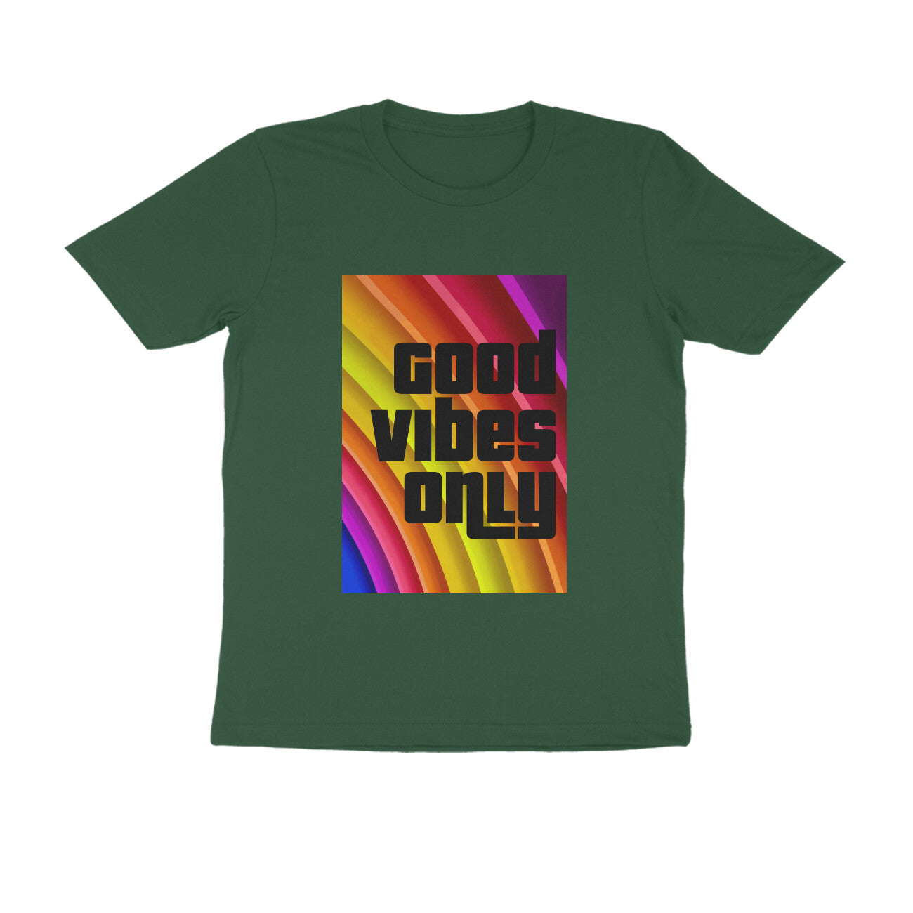 Half Sleeve Round Neck T-Shirt - Good vibes only puraidoprints