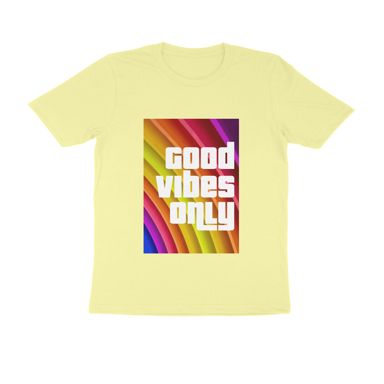 Half Sleeve Round Neck T-Shirt - Good vibes only puraidoprints