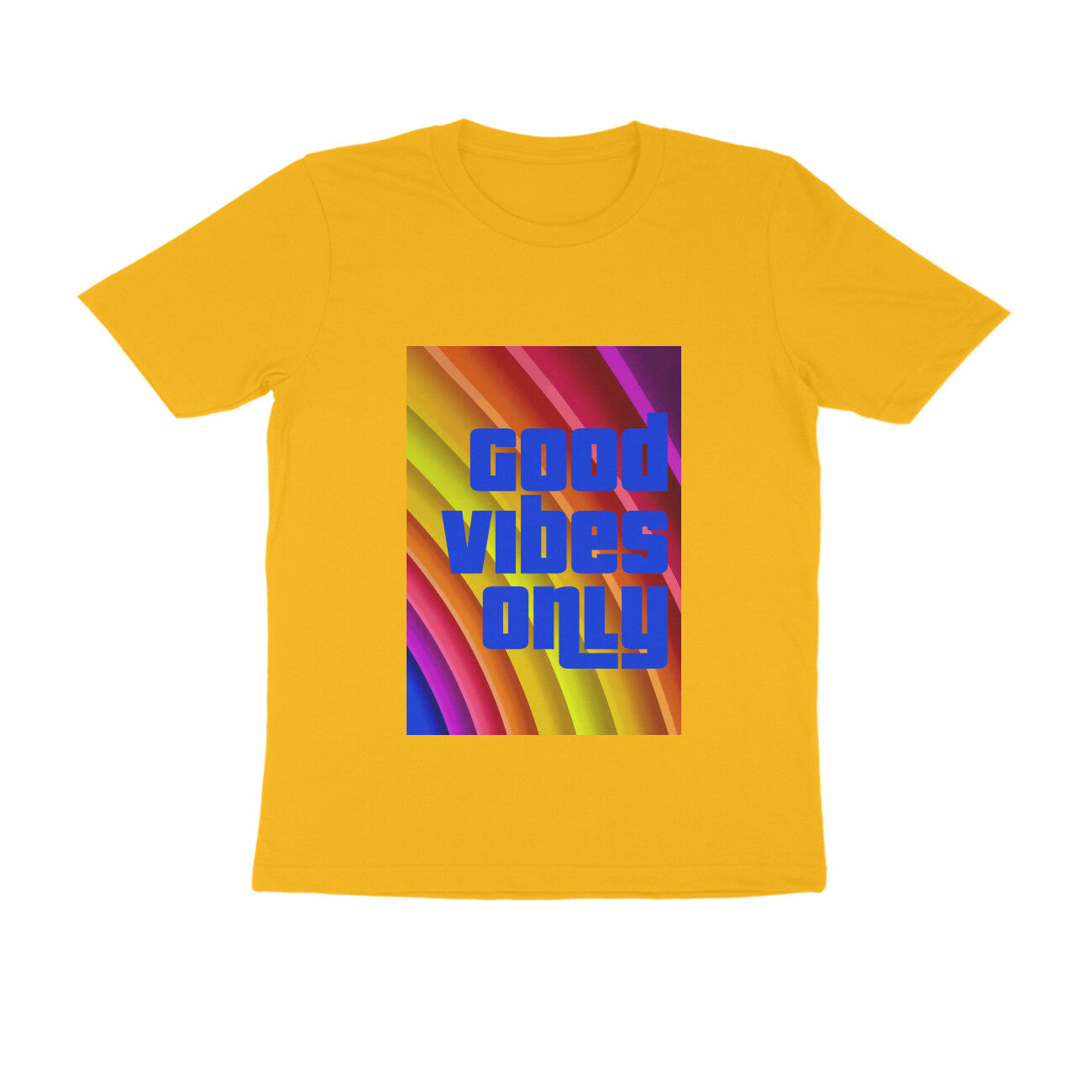 Half Sleeve Round Neck T-Shirt - Good vibes only puraidoprints