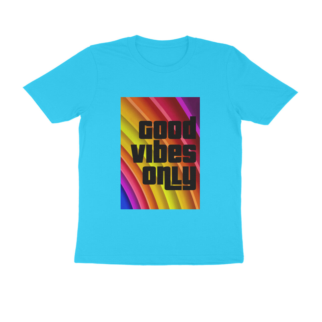 Half Sleeve Round Neck T-Shirt - Good vibes only puraidoprints