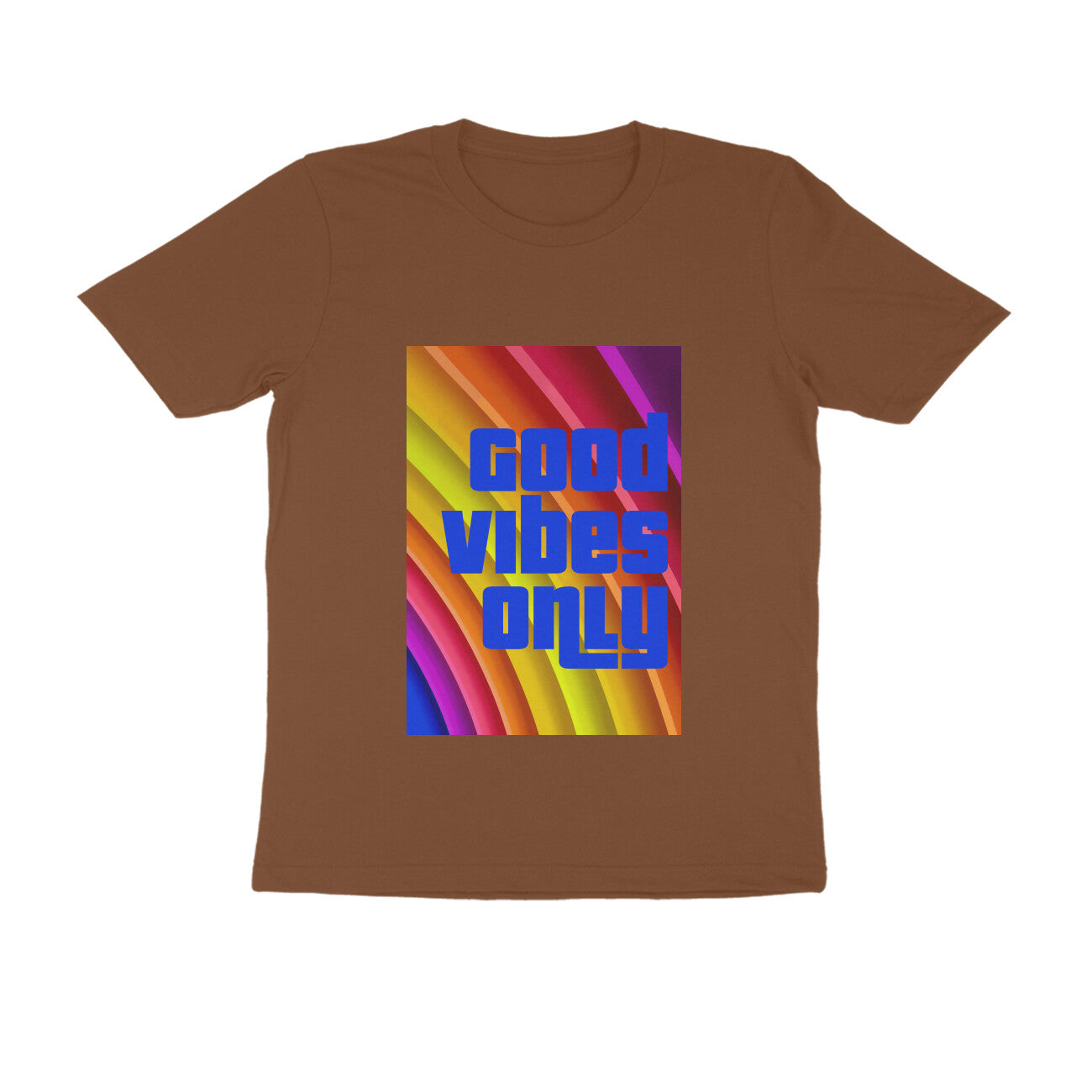 Half Sleeve Round Neck T-Shirt - Good vibes only puraidoprints