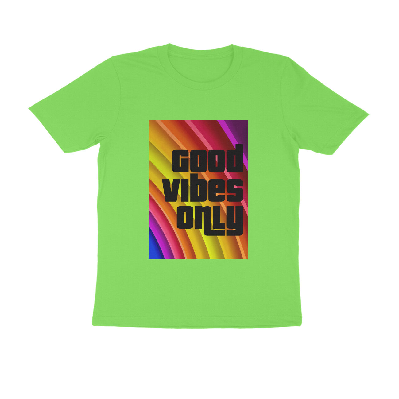 Half Sleeve Round Neck T-Shirt - Good vibes only puraidoprints