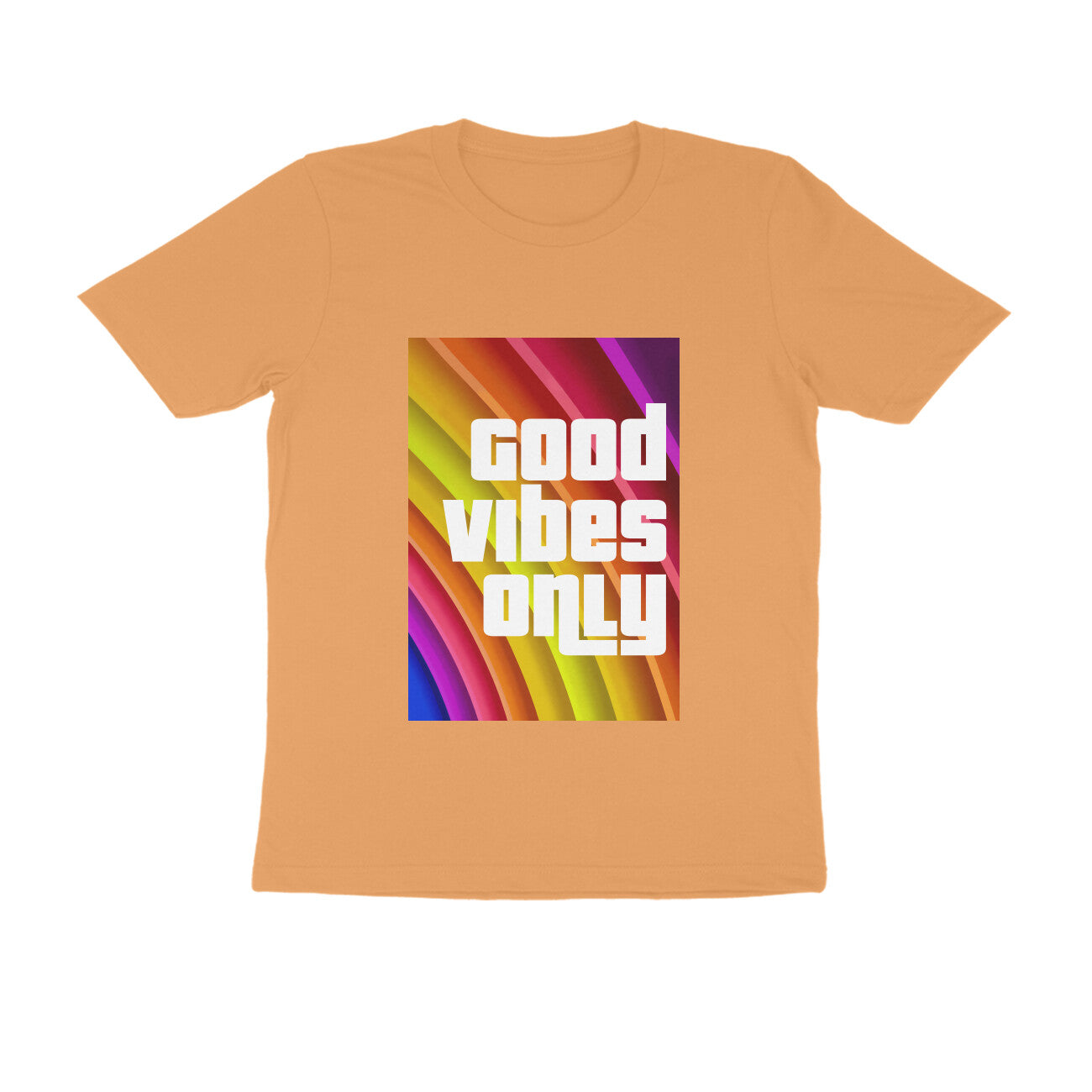 Half Sleeve Round Neck T-Shirt - Good vibes only puraidoprints
