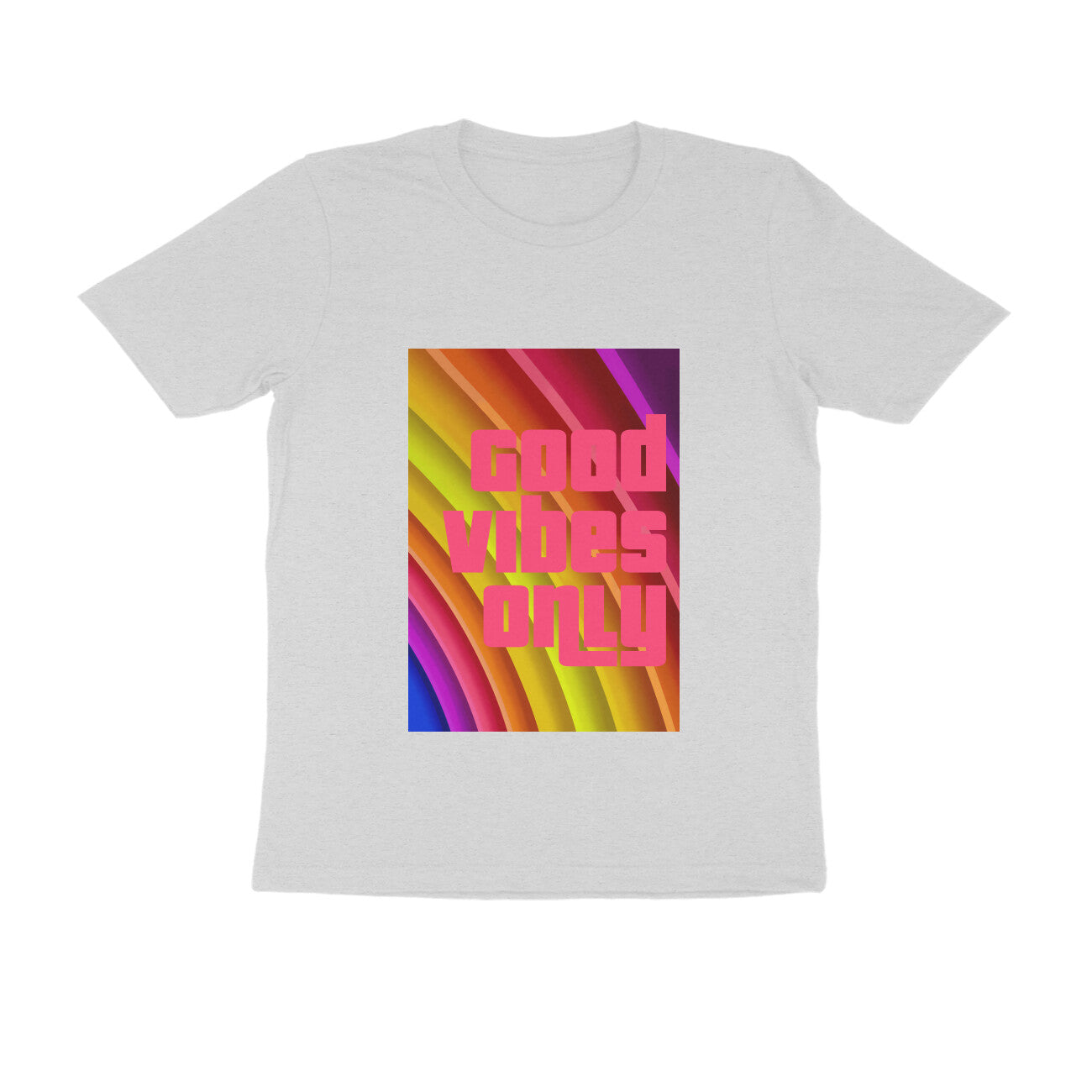 Half Sleeve Round Neck T-Shirt - Good vibes only puraidoprints