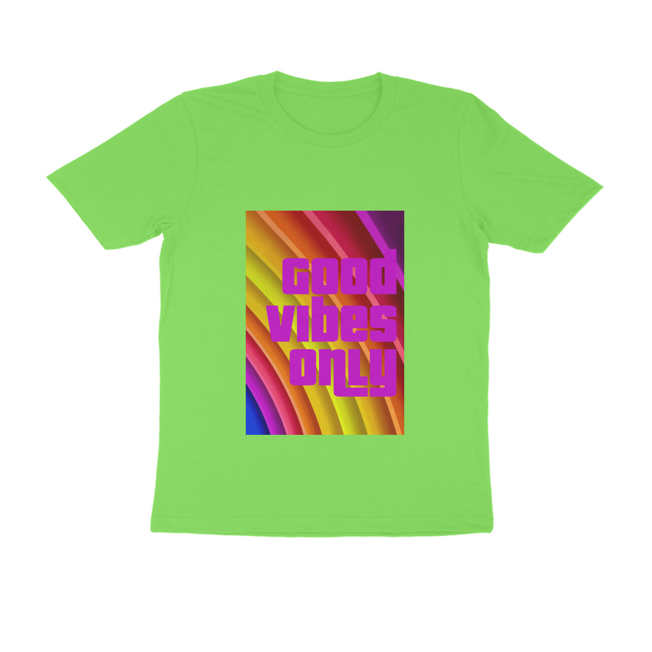 Half Sleeve Round Neck T-Shirt - Good vibes only puraidoprints