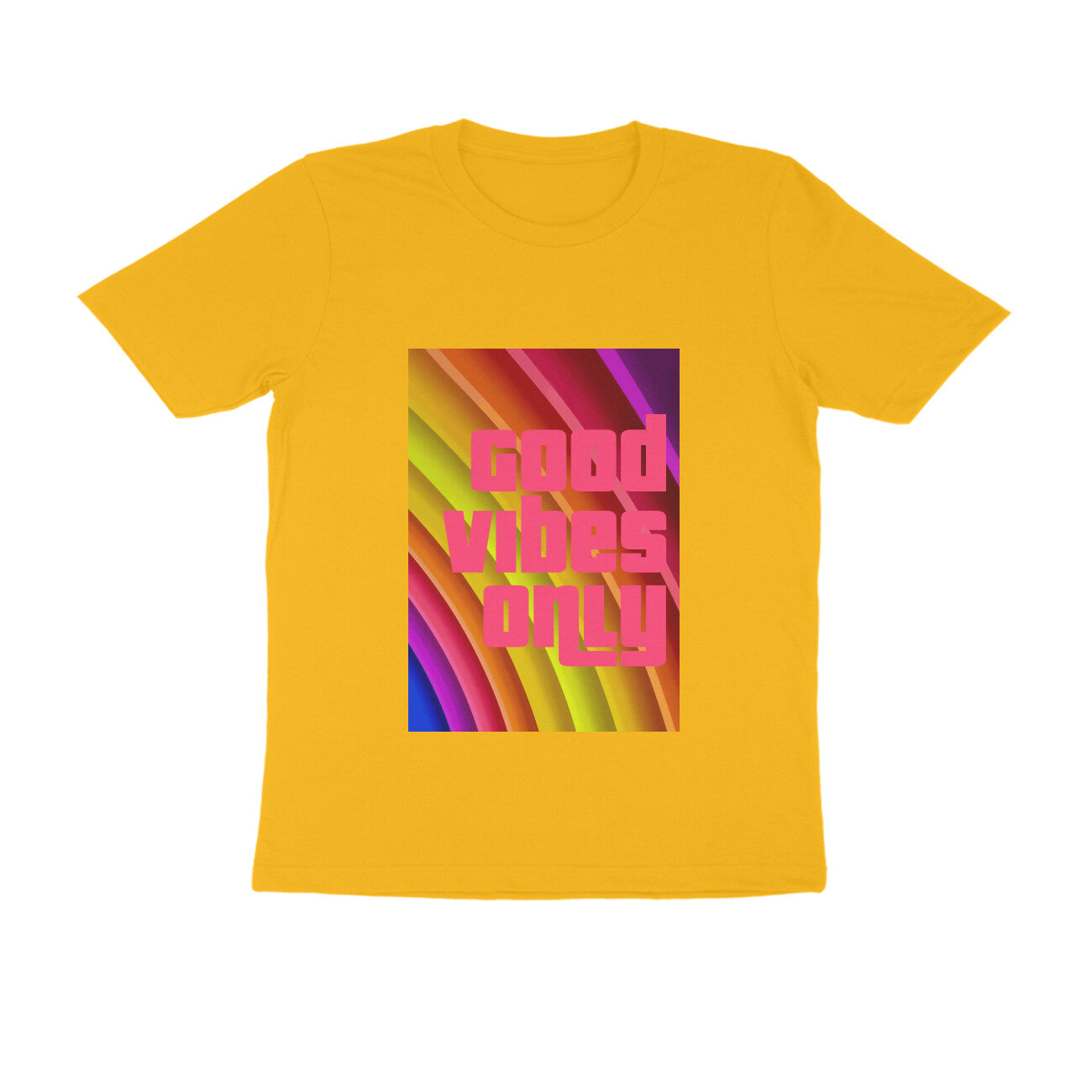 Half Sleeve Round Neck T-Shirt - Good vibes only puraidoprints
