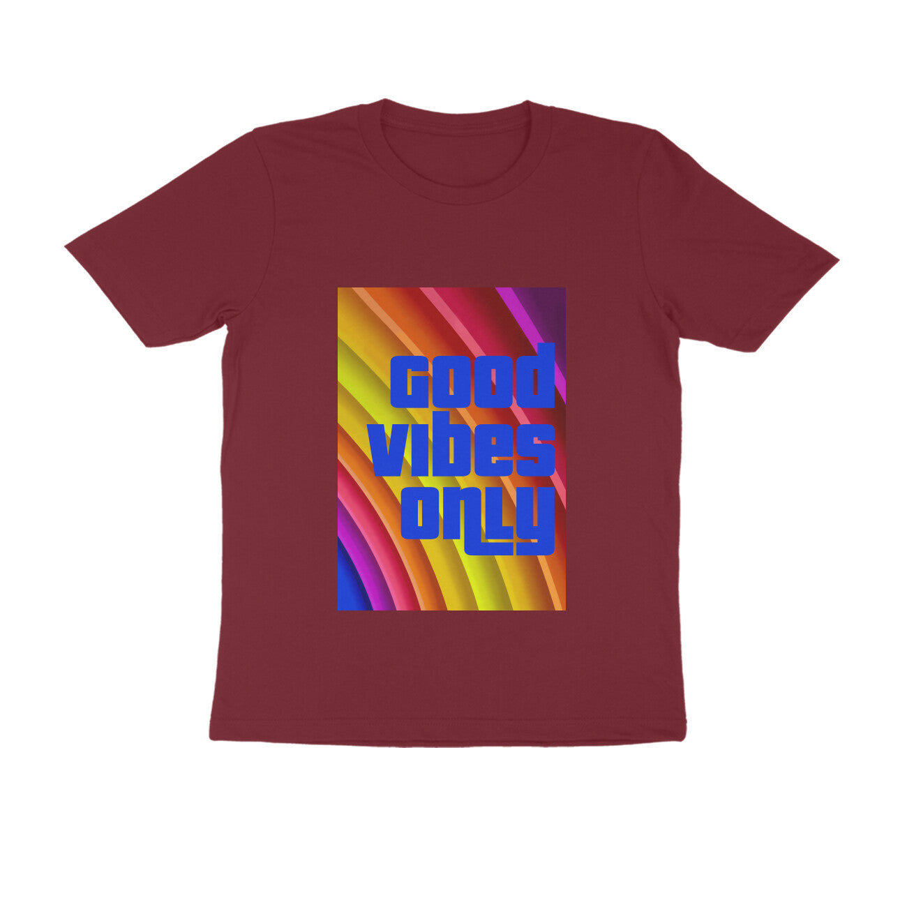 Half Sleeve Round Neck T-Shirt - Good vibes only puraidoprints