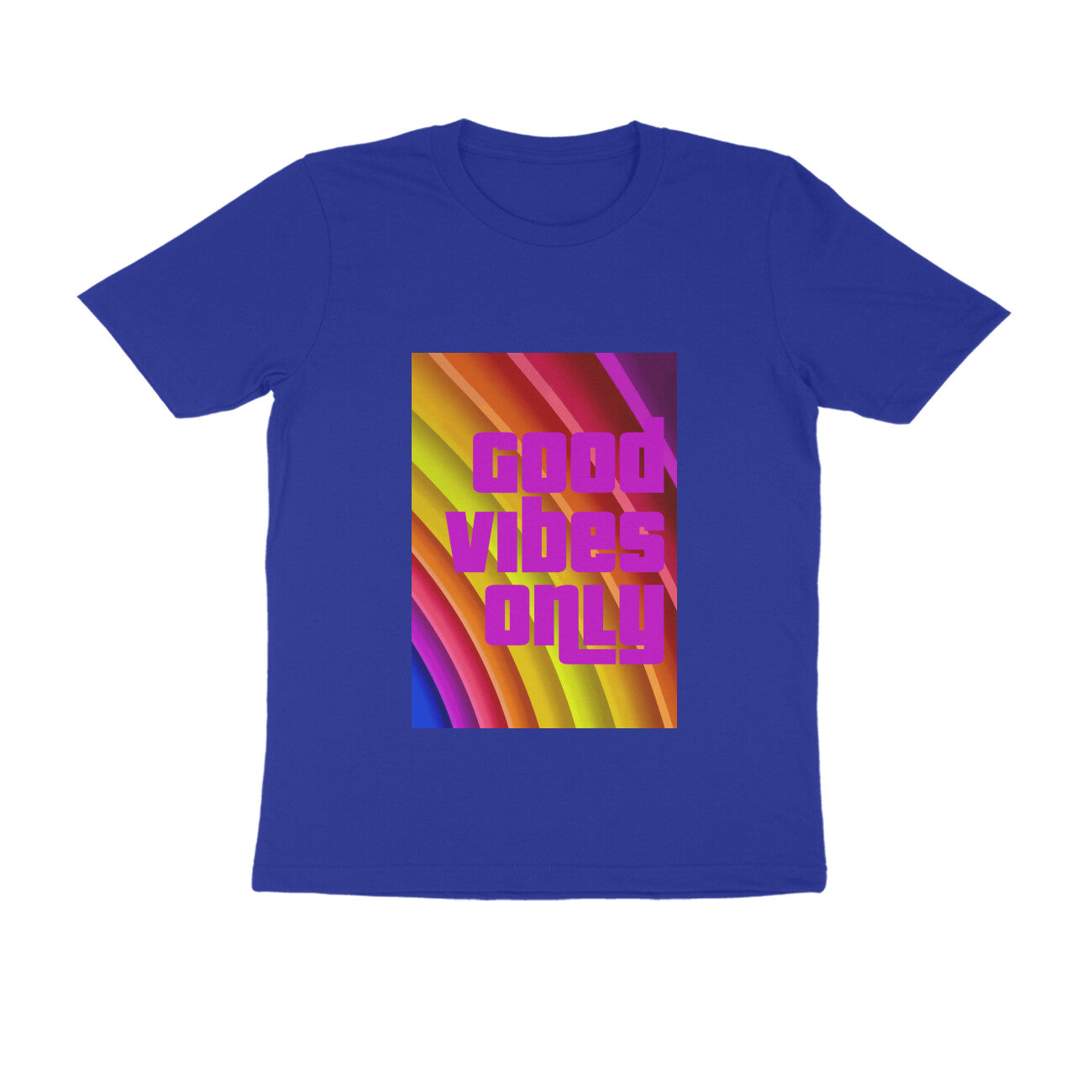 Half Sleeve Round Neck T-Shirt - Good vibes only puraidoprints