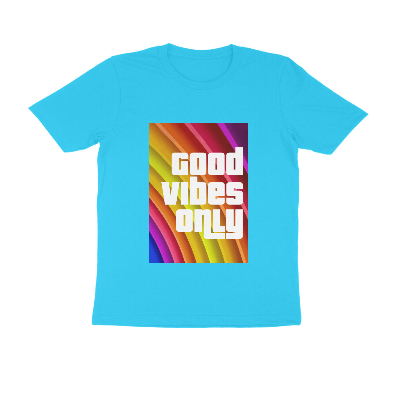 Half Sleeve Round Neck T-Shirt - Good vibes only puraidoprints