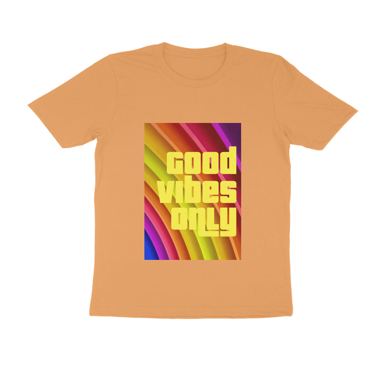 Half Sleeve Round Neck T-Shirt - Good vibes only puraidoprints