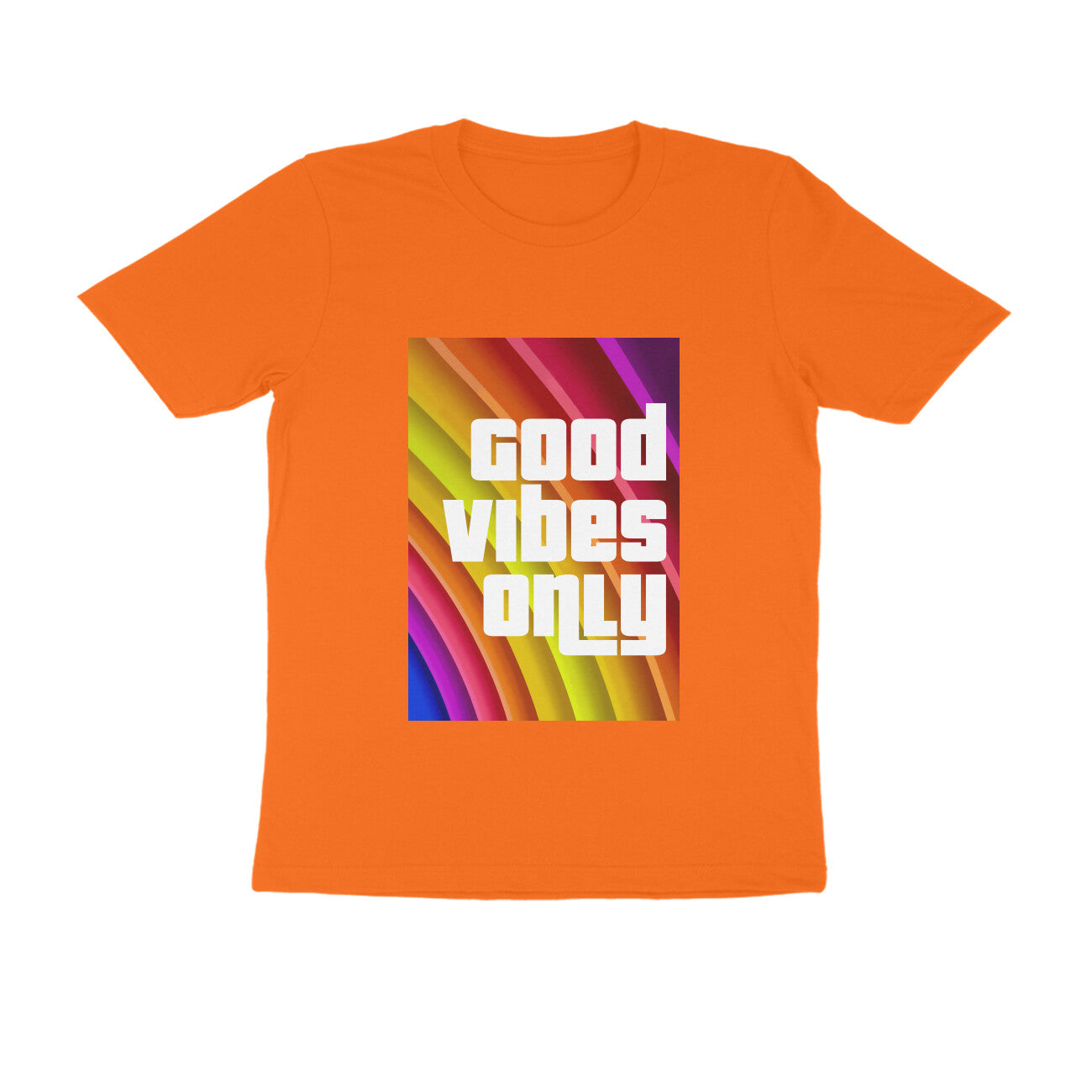 Half Sleeve Round Neck T-Shirt - Good vibes only puraidoprints