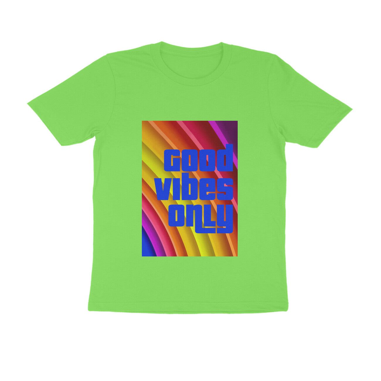 Half Sleeve Round Neck T-Shirt - Good vibes only puraidoprints