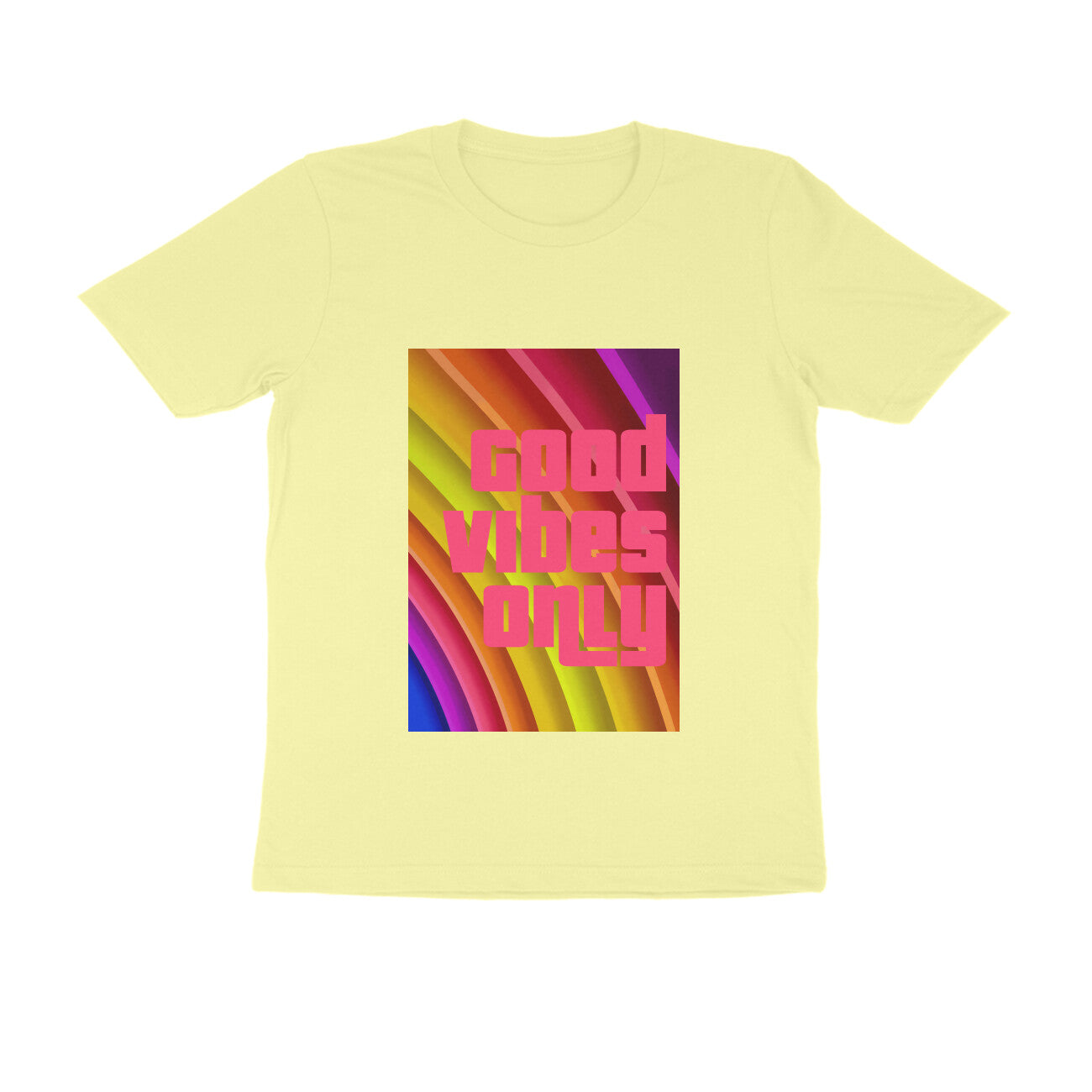 Half Sleeve Round Neck T-Shirt - Good vibes only puraidoprints