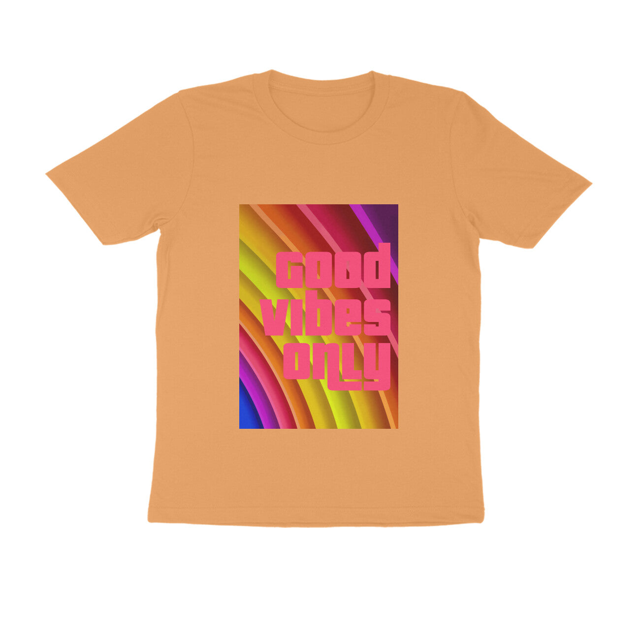 Half Sleeve Round Neck T-Shirt - Good vibes only puraidoprints