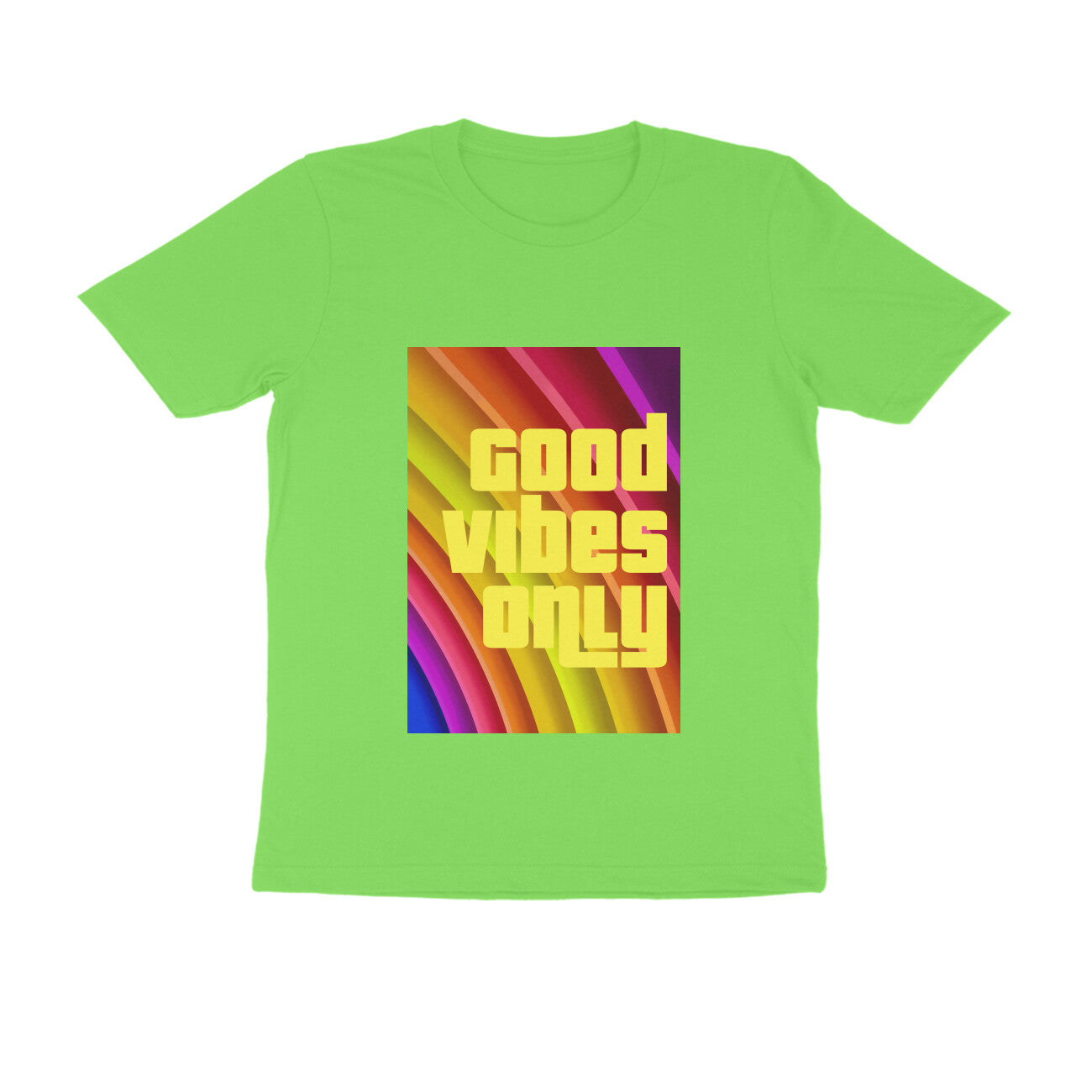 Half Sleeve Round Neck T-Shirt - Good vibes only puraidoprints
