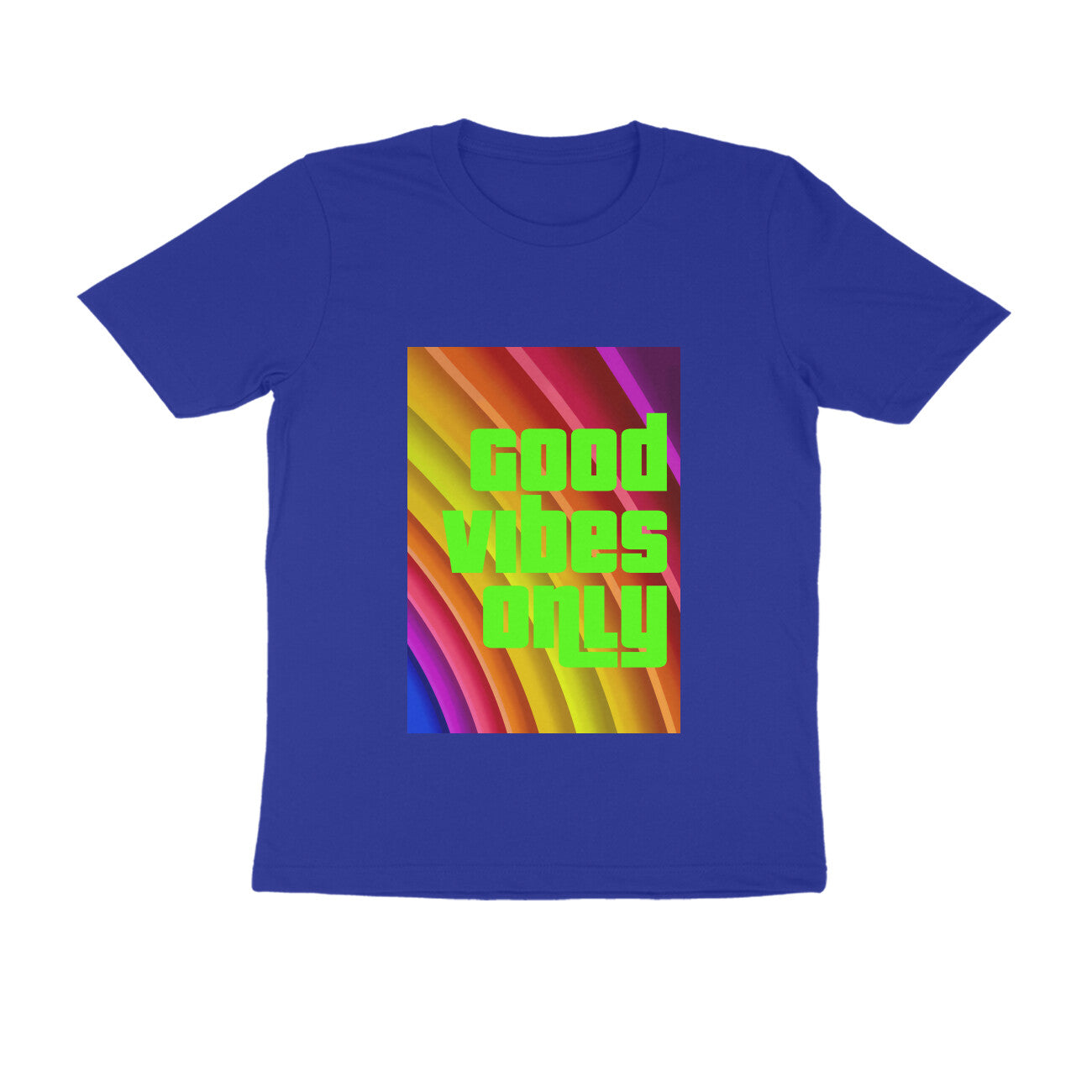Half Sleeve Round Neck T-Shirt - Good vibes only puraidoprints