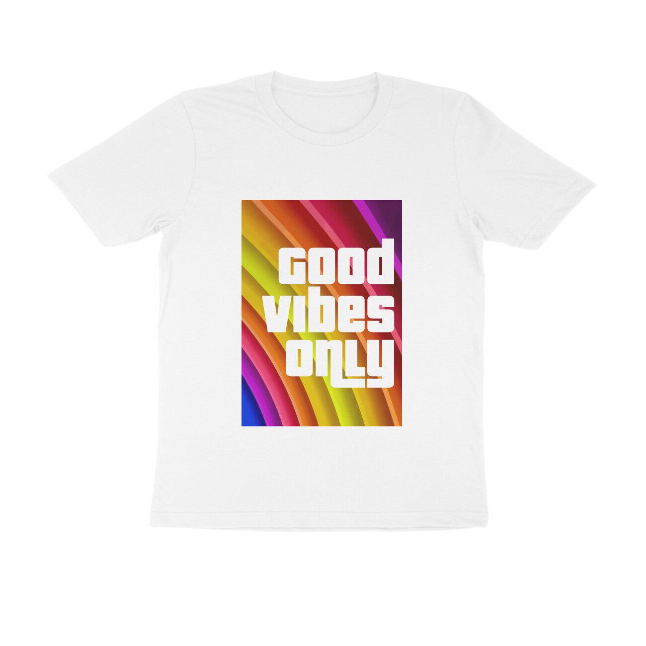 Half Sleeve Round Neck T-Shirt - Good vibes only puraidoprints