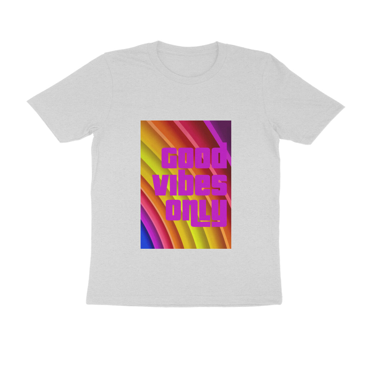 Half Sleeve Round Neck T-Shirt - Good vibes only puraidoprints