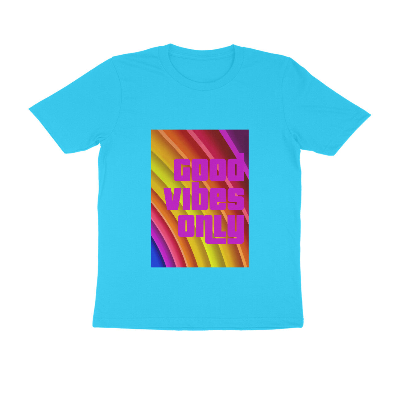 Half Sleeve Round Neck T-Shirt - Good vibes only puraidoprints
