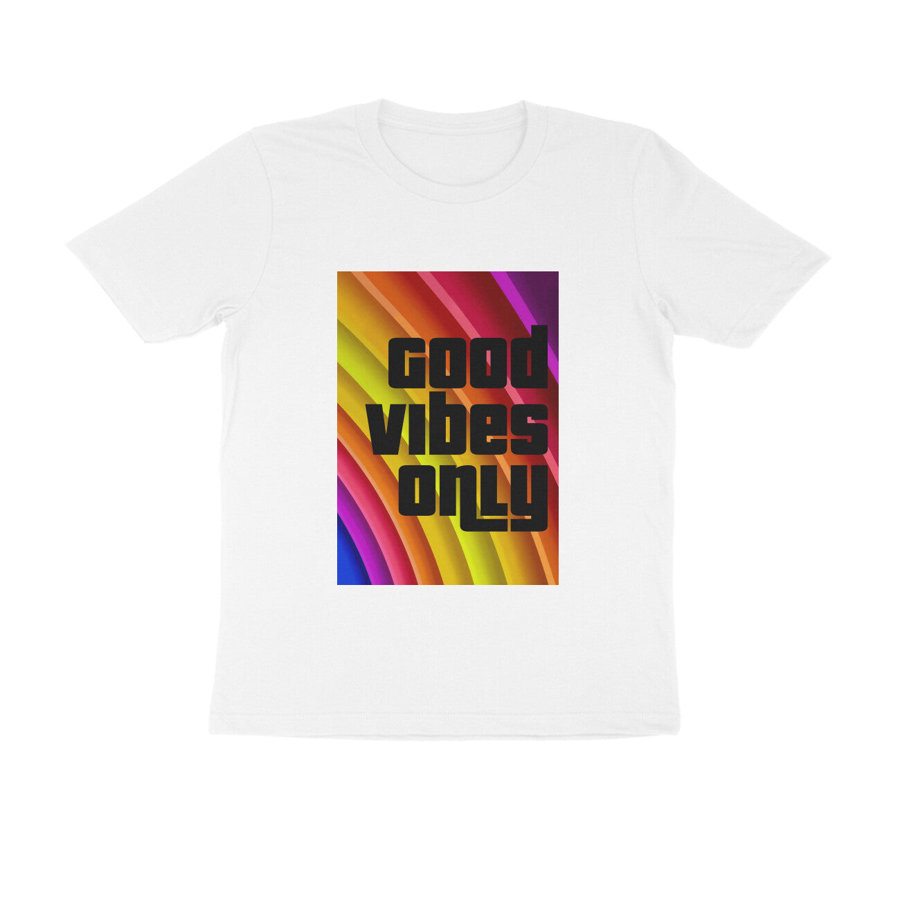 Half Sleeve Round Neck T-Shirt - Good vibes only puraidoprints