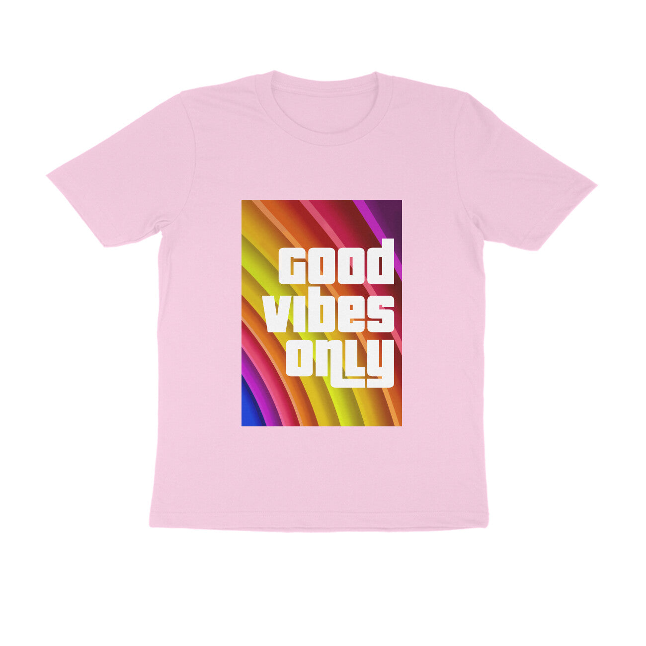 Half Sleeve Round Neck T-Shirt - Good vibes only puraidoprints