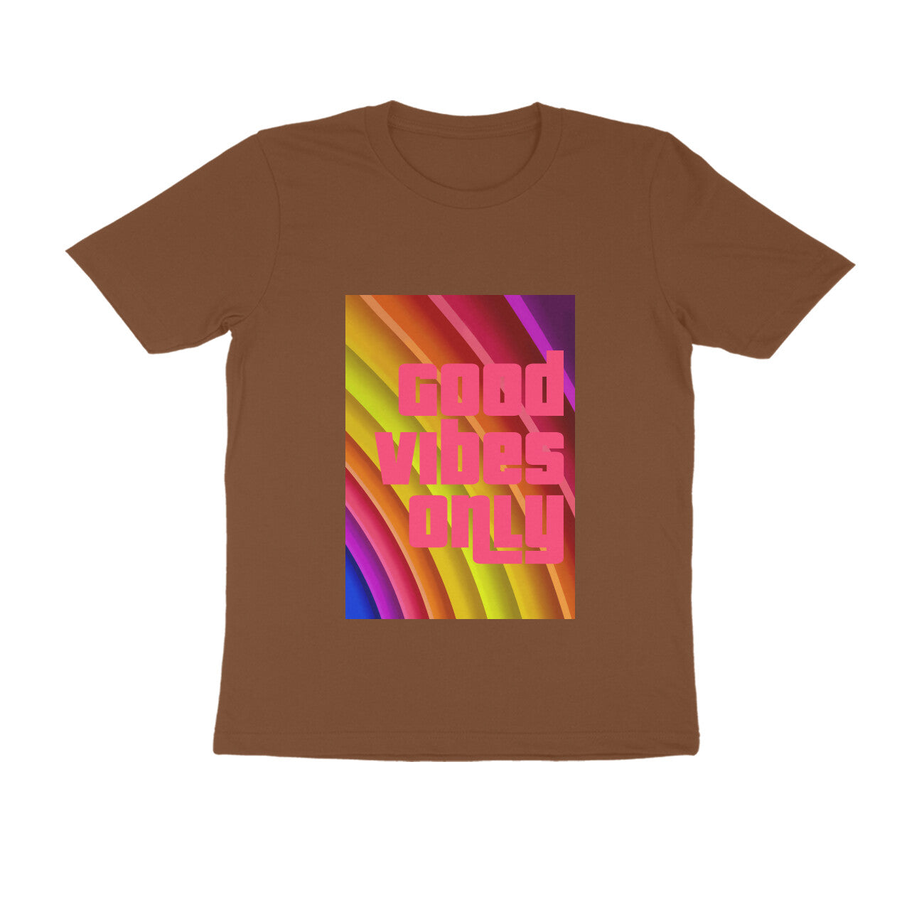 Half Sleeve Round Neck T-Shirt - Good vibes only puraidoprints