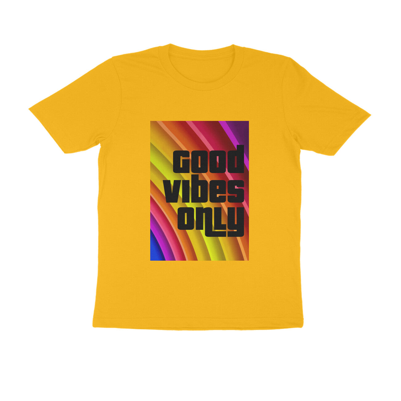 Half Sleeve Round Neck T-Shirt - Good vibes only puraidoprints