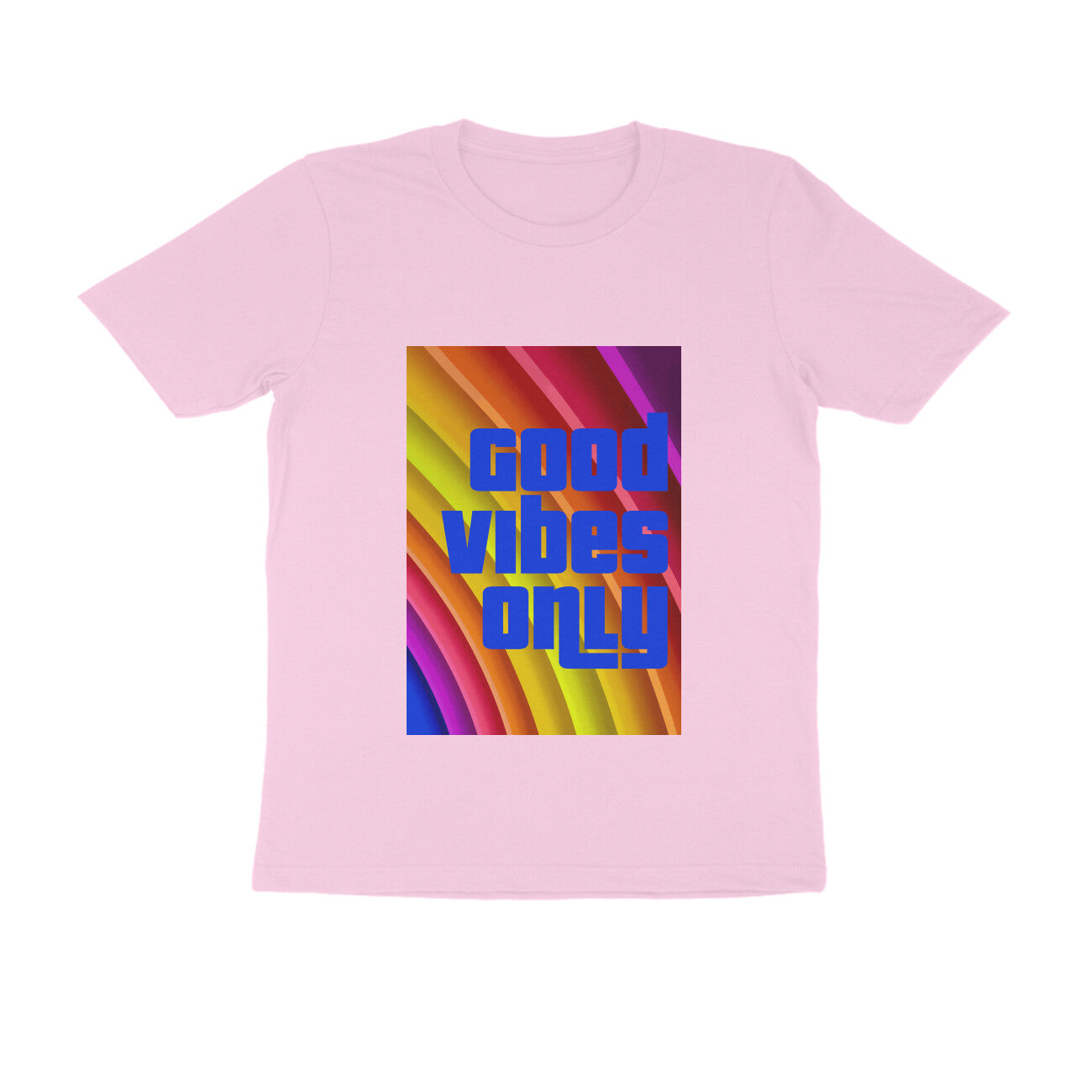 Half Sleeve Round Neck T-Shirt - Good vibes only puraidoprints