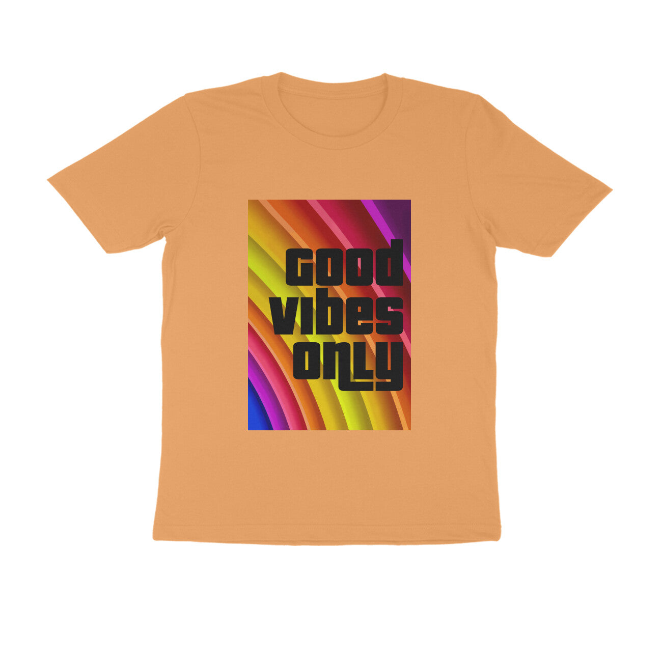 Half Sleeve Round Neck T-Shirt - Good vibes only puraidoprints