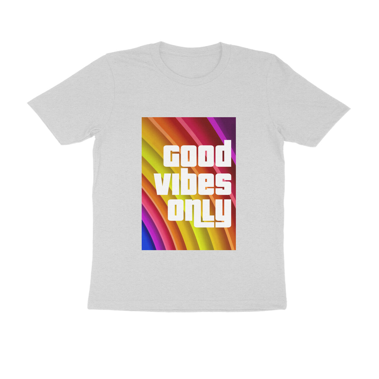 Half Sleeve Round Neck T-Shirt - Good vibes only puraidoprints