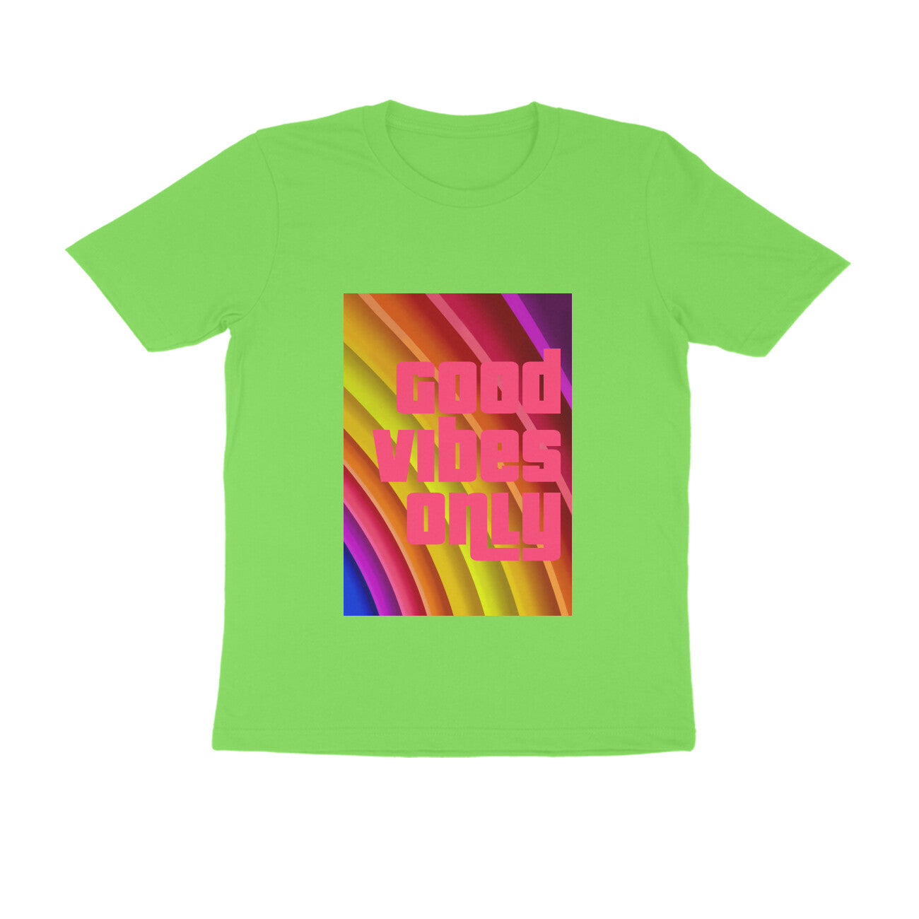 Half Sleeve Round Neck T-Shirt - Good vibes only puraidoprints